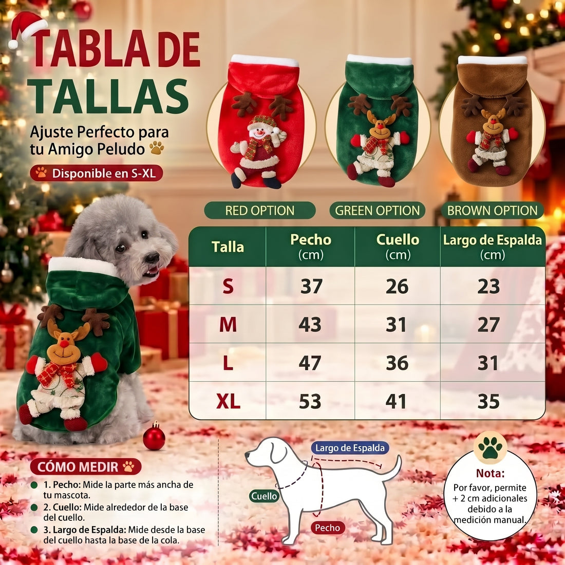Jersey Navideño para Mascotas 🎄 Sudadera de Franela para Perros y Gatos